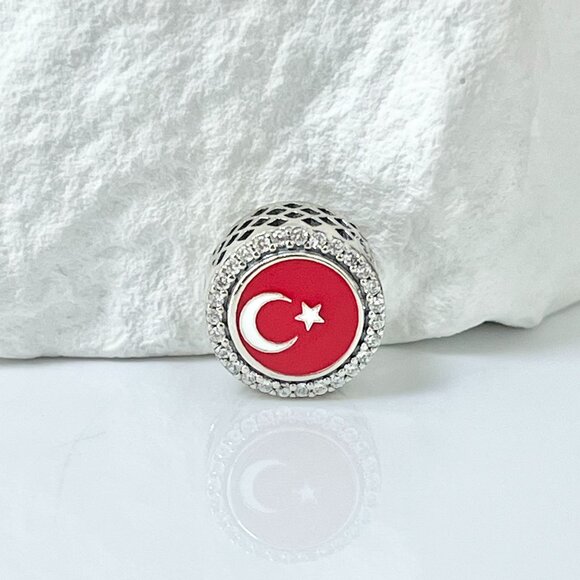 Pandora Jewelry - Pandora Turkey Flag Turkey Travel Bead Charm S925 Silver Charm